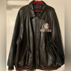Rocawear Vintage Classic Black Leather Coat & Rocawear Bomber Jacket